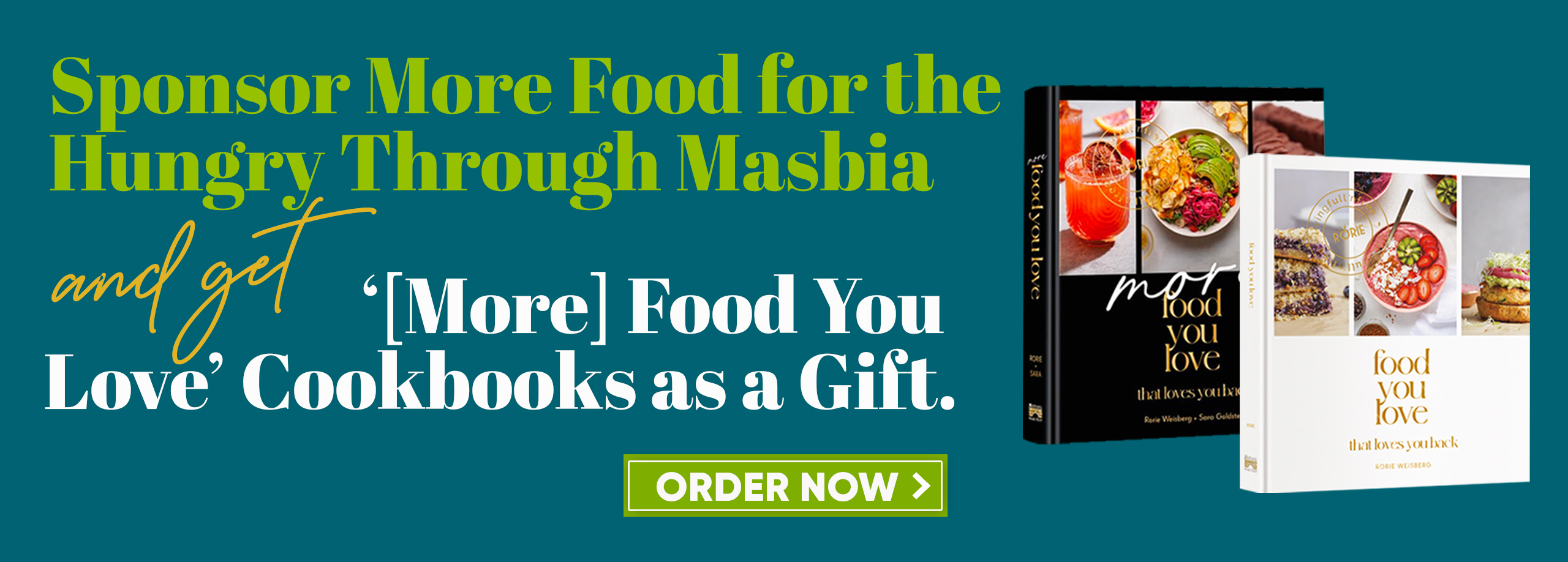 Sponsor More Food for the Hungry Through Masbia and Get the More Food You Love Cookbooks as a Gift Rorie Sara